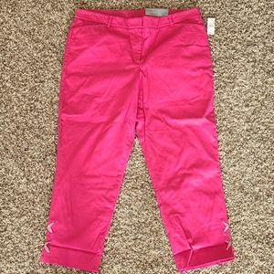 Talbots pink Crop pants sz 14